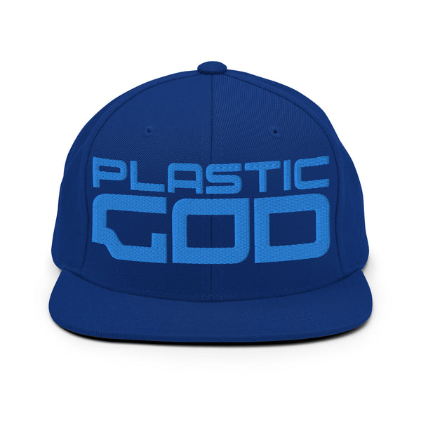 Plasticgod blue on blue snapback hat